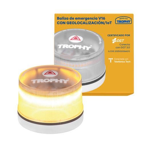 Pack 2 Piezas De Balizas Luces Emergencia V16 Homologada DGT con Geolocalización Baliza Coche Conectada DGT 3.0